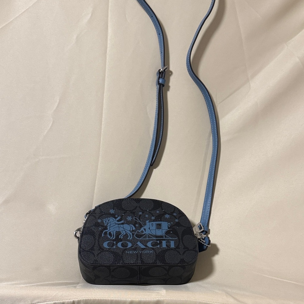 Coach Navy and Light Blue Crossbody Bag